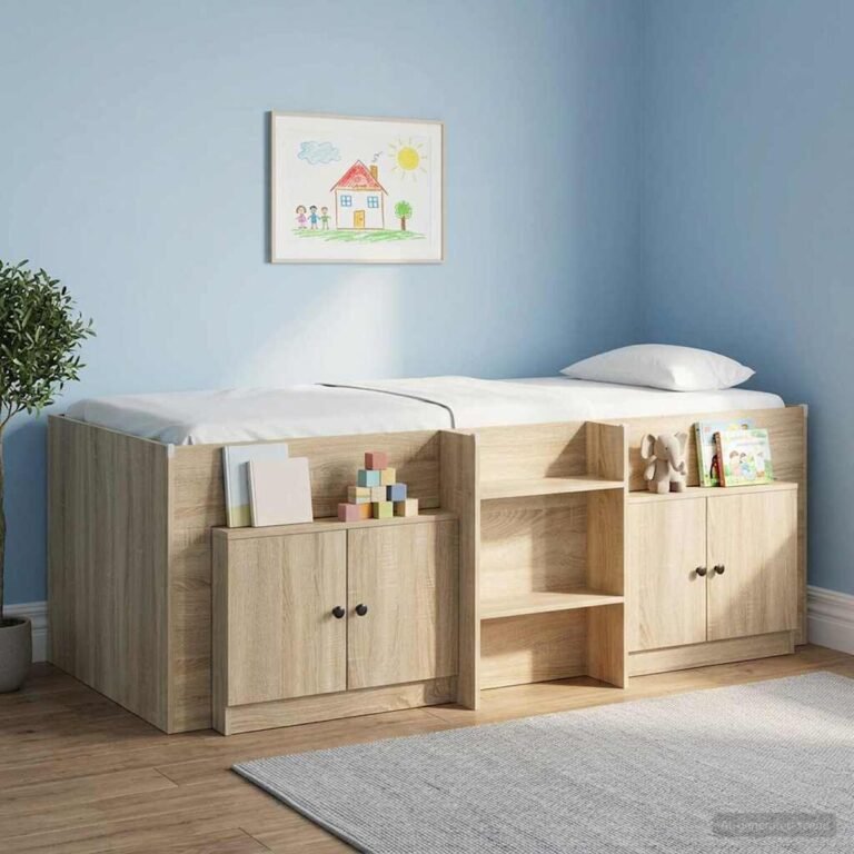 vidaXL Saugojimo spinta palėpės lovai 2 vnt. Sonoma ąžuolas – produkto nuotrauka 2