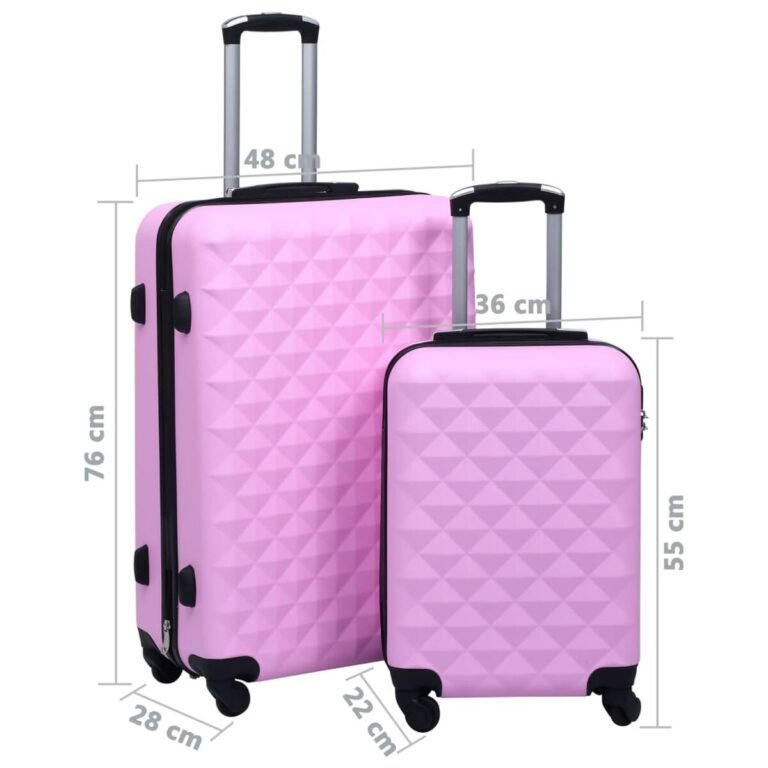 vidaXL Lagaminų rinkinys, 2vnt., rožinės spalvos, ABS, kieto korpuso – nuotrauka 12 vidaXL Lagaminų rinkinys, 2vnt., rožinės spalvos, ABS, kieto korpuso – produkto nuotrauka 12