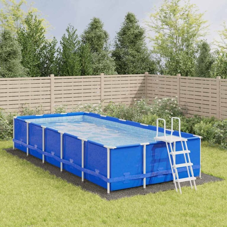 vidaXL Baseino paklotas, pilkas, 820x420 cm, poliesterio geotekstilė – produkto nuotrauka 2