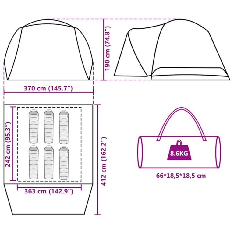vidaXL Palapinė – žalia spalva – produkto nuotrauka 19