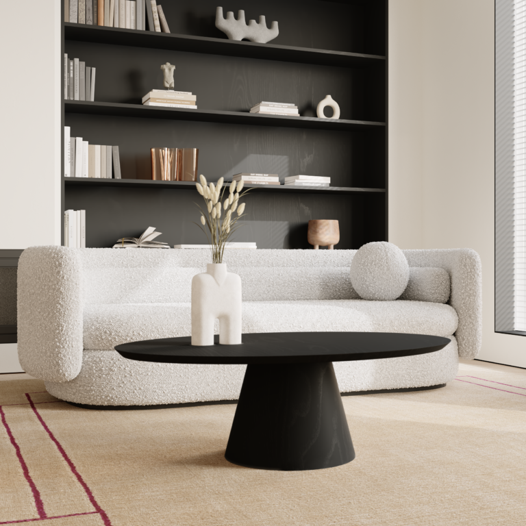 Kavos staliukas – 120×60cm, juoda spalva – produkto nuotrauka 2