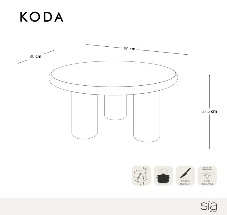Kavos staliukas KODA – kreminė spalva – produkto nuotrauka 4