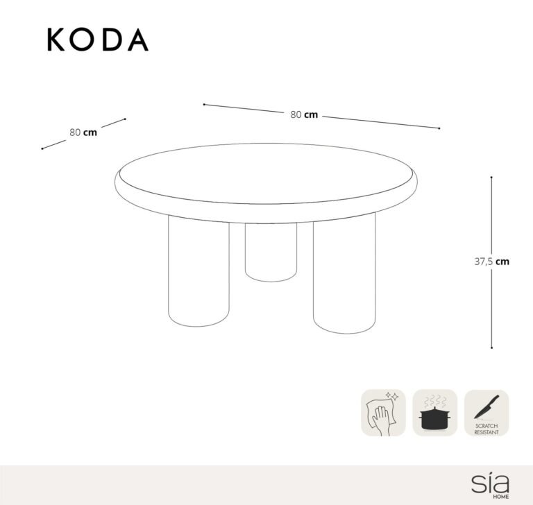 Kavos staliukas KODA – kreminė spalva – produkto nuotrauka 4