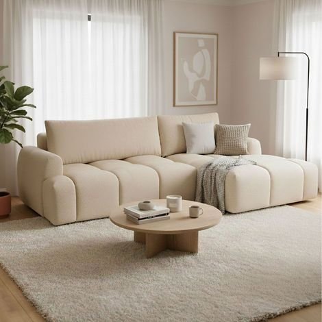 Kampinė sofa LAVEZO – smėlio spalva – produkto nuotrauka 2