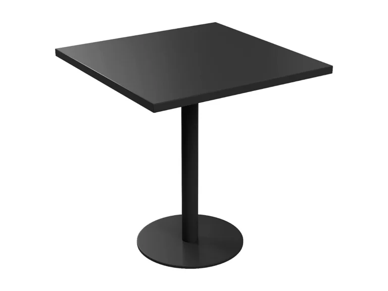 Kvadratinis lauko stalas NILY – 70 cm, juoda spalva – produkto nuotrauka 2