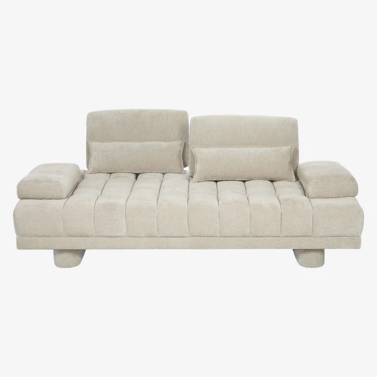 13531629.webp POLANE 3 vietų sofa su reguliuojamu atlošu šviesiai pilkai smėlinė