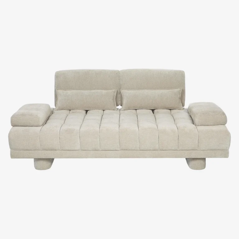 13531637.webp POLANE 3 vietų sofa su reguliuojamu atlošu šviesiai pilkai smėlinė